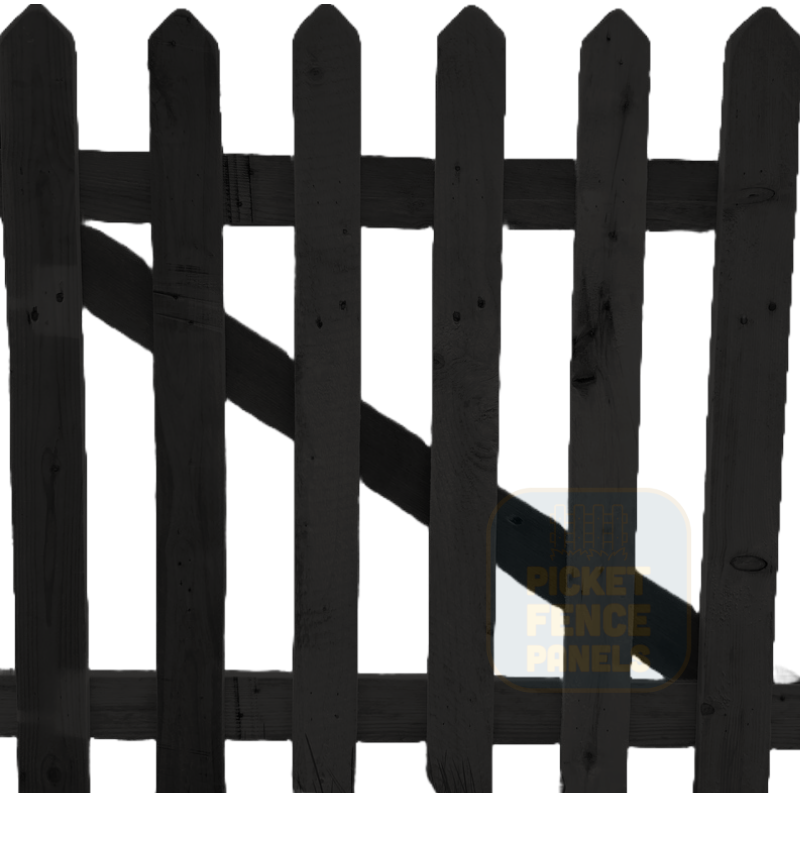 Pointed Top Picket Gates - Tudor Black
